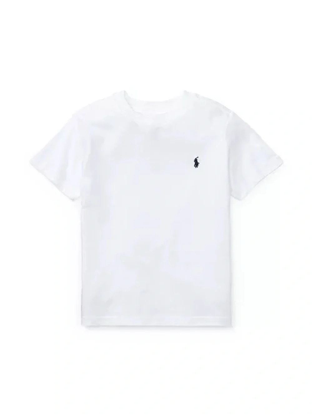 Ralph Lauren White Tee with Navy Polo Pony Embroidery Size M 10-12